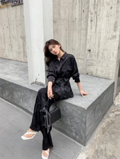 YCJ人丝衬衫?直筒高腰长裤，女装衬衫，YCJ