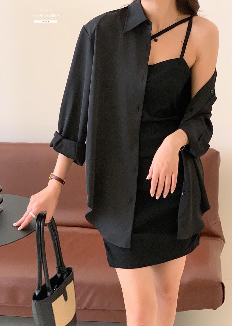 香丽迪网红chic高级感丝滑醋酸外披两件套,女装其它,香丽迪1