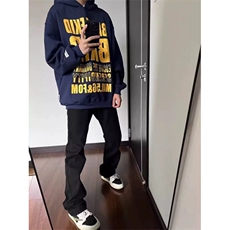 DY8049-P55美式复古字母印花连帽卫衣男早秋潮外套-网图现货，男装卫衣，星座603-2