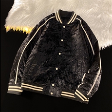 2024新款立领加棉棒球服潮金丝绒夹克外套A436-966-P100控价138，男装夹克，电商A436