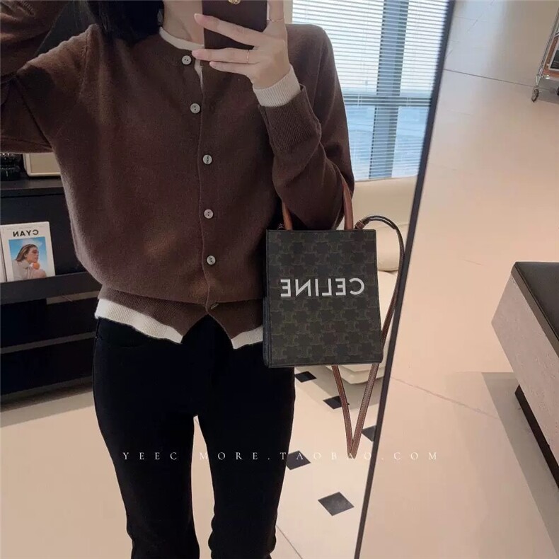 时尚女士秋冬纯毛假两件羊毛开衫显瘦百搭红色针织外套,女装羊毛衫,梵泰羊绒