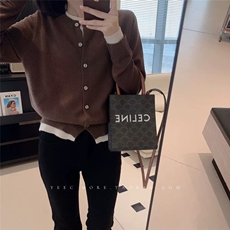 时尚女士秋冬纯毛假两件羊毛开衫显瘦百搭红色针织外套，女装羊毛衫，梵泰羊绒