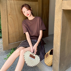 【现货】新款假两件T恤拼接花苞裙2C301-1209-P135-K208，女装连衣裙，2C301
