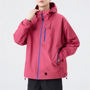 中性风户外夹克男连帽纯色上衣冲锋衣外套DSA157B-JK7870-P65图片