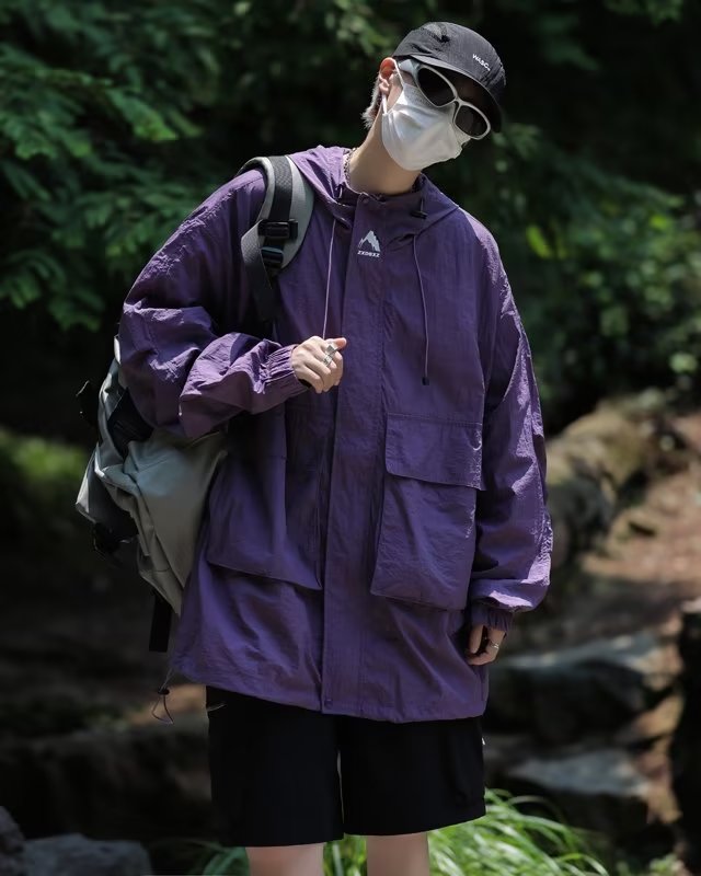 青少年冲锋衣男款美式潮牌宽松休闲外套春季ins潮流户外防风夹克,男装夹克,星座716-2