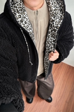 美式豹纹羊羔毛保暖棉服加绒加厚防寒上衣男D51205-TP95178，男装棉衣，电商A102