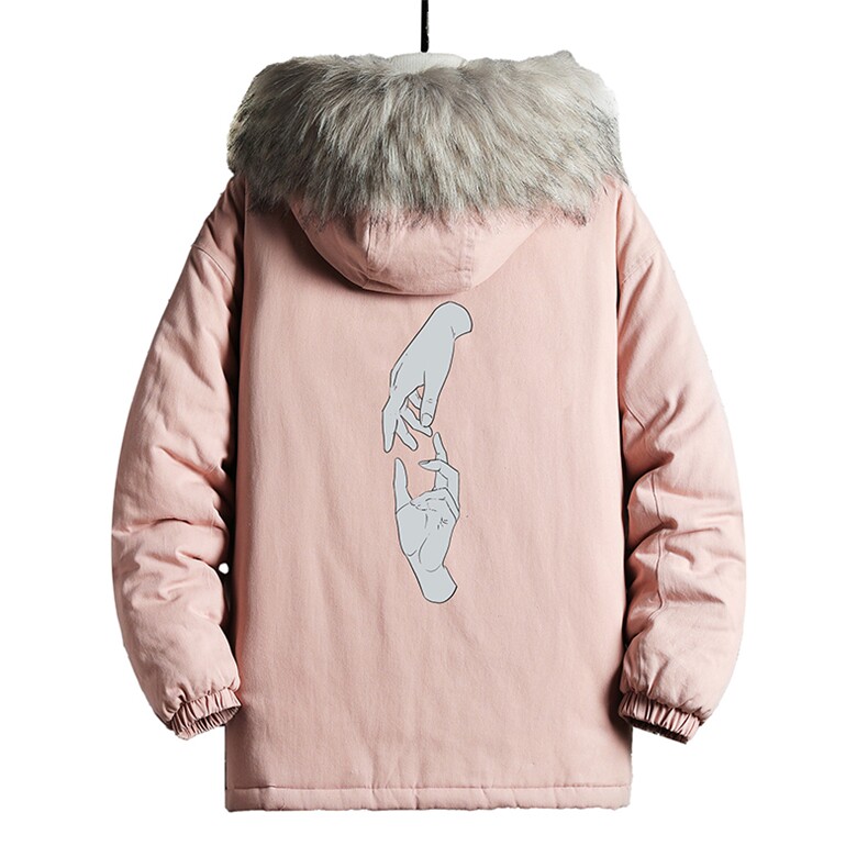MM48147-P130冬季大毛领衣男士大码加厚袄男服网格挂拍,男装棉衣,电商A040A