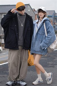 A609情侣连帽加绒加厚防寒牛仔棉衣外套防寒保暖男女羊羔毛潮保暖，男装棉衣，星座115A(原星座507）