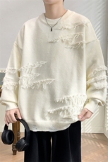 秋季流苏圆领毛衣男女同款宽松休闲百搭高级感上衣ZB632-特价46，男装针织衫/毛衣，电商A007