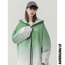 1中性风山系防水冲锋衣渐变色夹克女聚酯纤维JK77087P85控128，女装短外套，星座226-2