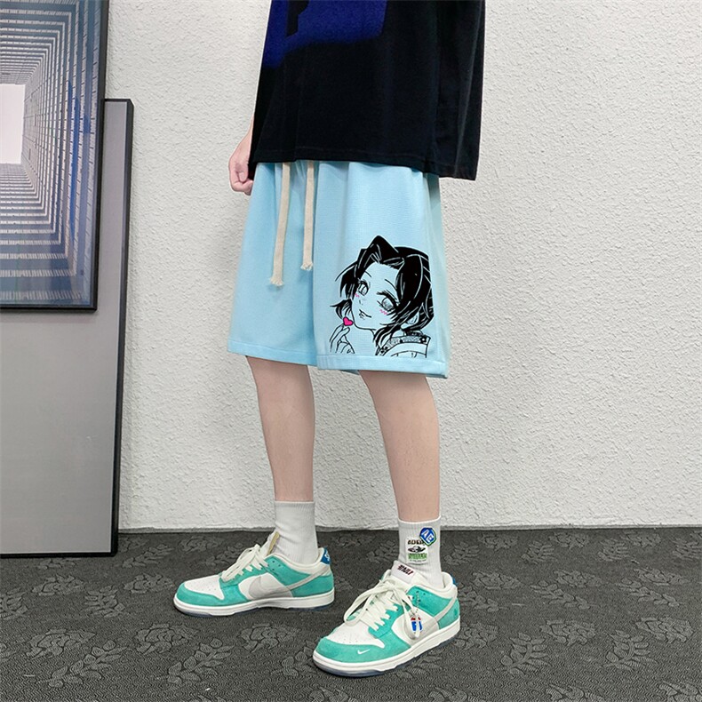 HD74153-P22华夫格短裤男大码宽松五分裤男直筒中裤,男装休闲裤,电商A040