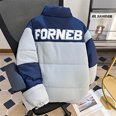 1506-1/M5221/P78冬季潮牌宽松立领拼色棉服男女日系复古情侣时尚，男装棉衣，星座1506-1