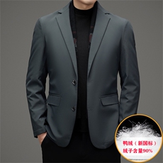 西装羽绒服外套上衣加厚保暖冬季新款中年男士休闲装QS3377-P210，男装羽绒服，星座1105-3
