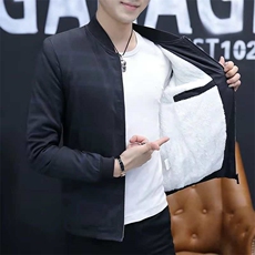 秋冬男士夹克加绒加厚韩版修身冬衣服潮流青少年外套H610-P40，男装夹克，星座509
