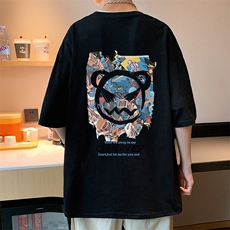 T551P25短袖T恤男夏季潮流男装新款宽松半袖上衣纯棉6色齐全，男装T恤，星座304A-1