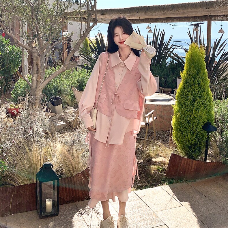 春季新款大货粉色超好看小众设计感套装M2602P190K308,女装套装/套裙,2C268