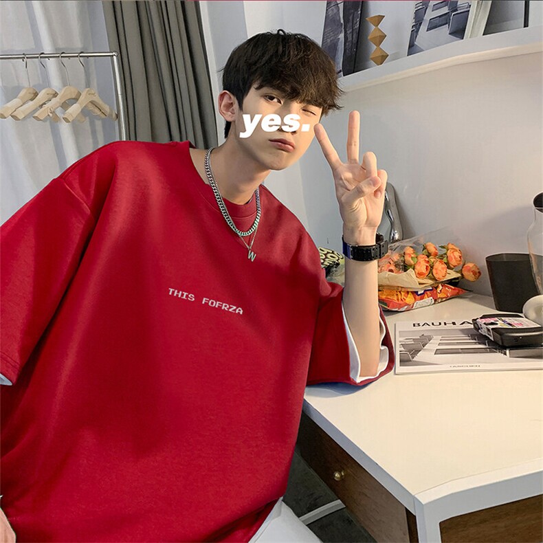 可设48小时发货支持抖音得物来样二开230克重磅美式短袖t恤MT344，男装T恤，电商A486