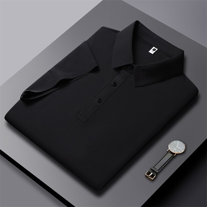 夏季冰丝无痕男士短袖POLO衫翻领透气纯色休闲T恤PL12357-P35，男装Polo衫，星座610（原A335）