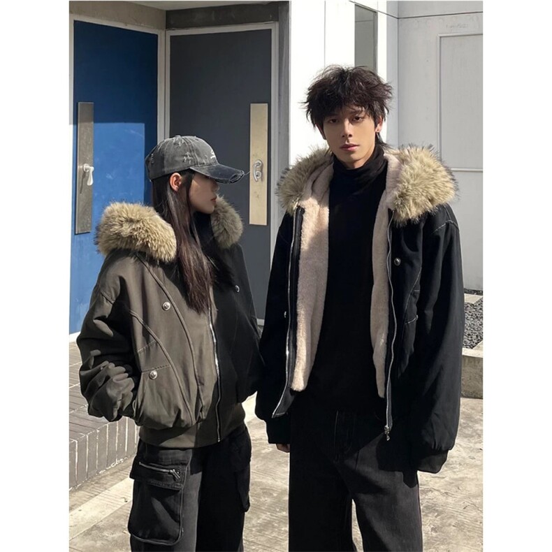 有货203-6916P87特～非揭阳货派克服座山雕大毛领外套，女装短外套，星座203-6(原电商259)