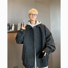港风日系复古oversize宽松翻领夹克外套XZ213-JK0165-P108控128，男装夹克，星座213