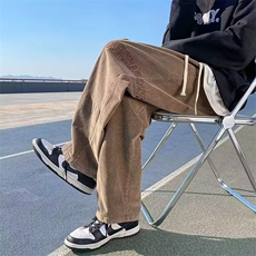 灯芯绒裤子男春秋季ins潮牌刺绣休闲裤美式A914P32，男装休闲裤，星座1116-2