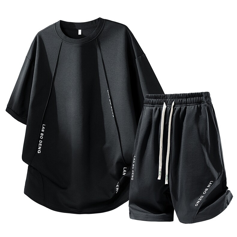 【现货】夏季潮牌青少年短袖t恤短裤套装TZ888118特P45控88，男装牛仔裤，电商A309