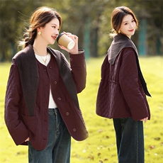 夹棉棉服女保暖舒适休闲2025冬季时尚休闲外套棉衣，女装棉衣/棉服，鑫源服饰
