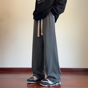 慵懒松弛感裤子男春秋季潮流美式复古oversize潮流百搭垂坠感卫裤图片