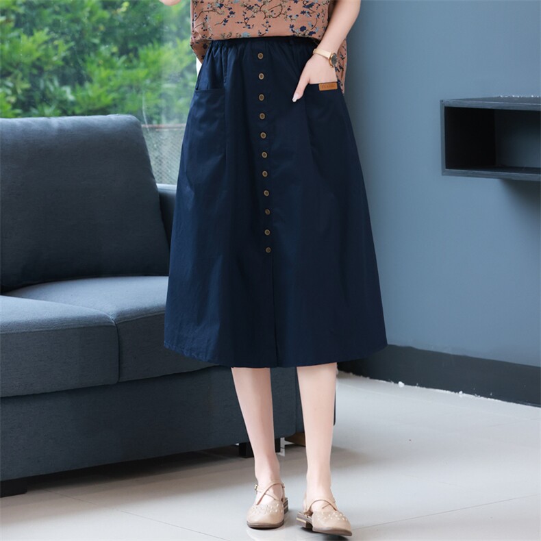 纯棉裙子洋气减龄2023年夏季新款潮韩版休闲百搭半身裙子遮肉显瘦，女装半身裙，简韵佳