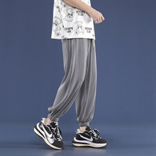 2021休闲冰丝九分裤男士夏季新款坠感潮牌长裤  2011-特批32图片