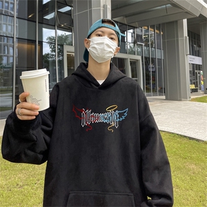 23/秋季360G麂皮绒印花宽松休闲连帽卫衣JWY3261 P50控69图片