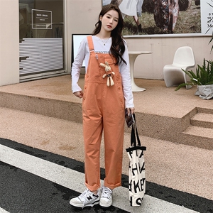 背带裤女2023新款秋季宽松显瘦网红炸街姐妹糖果色闺蜜装图片