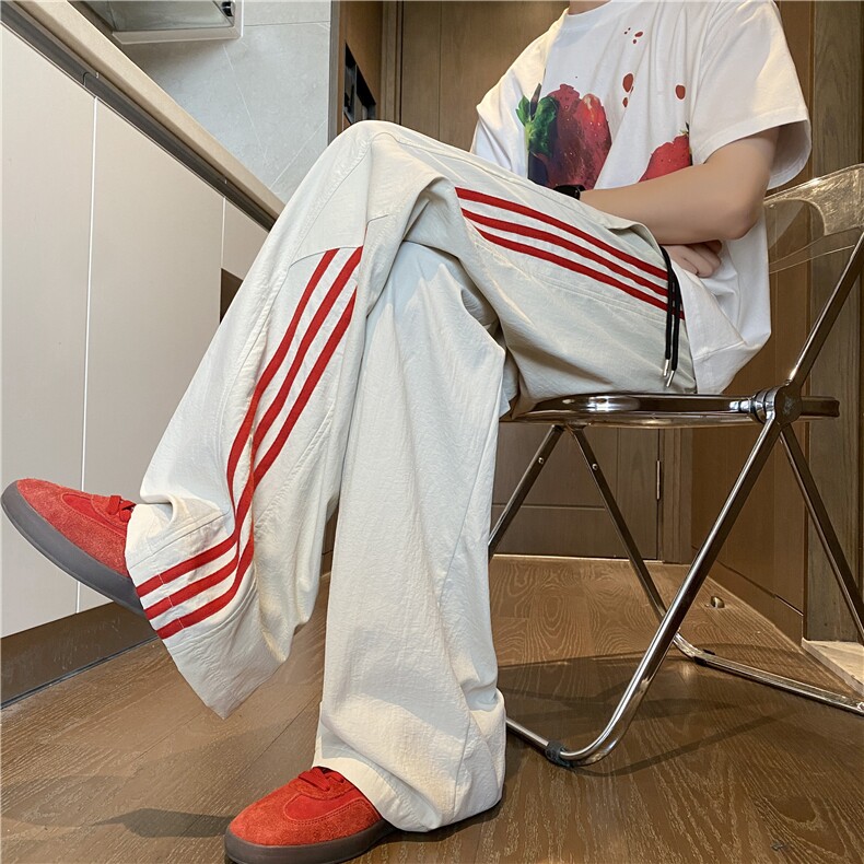 抖音品质潮流美式条纹设计速干百搭休闲裤B315-K25418-特p35控68，男装休闲裤，电商B315