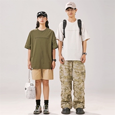 2024夏季新款男装日系潮牌纯棉圆领宽松短袖休闲T恤T920-F43，男装T恤，电商A101（原外27）