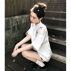 万针全刺绣工艺抖音得物高品质260克重磅纯棉双纱美式高街短袖T恤，男装T恤，电商A486