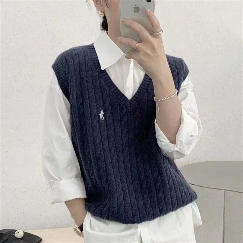 小马背心2024年秋季时尚气质无袖百搭套头马甲，女装马甲，萱芳婷羊绒