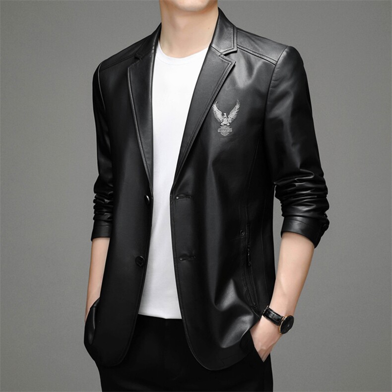 DLSN8050-1新款2021皮衣男头层牛皮西装商务休闲男西服P1080，男装皮衣，电商B360