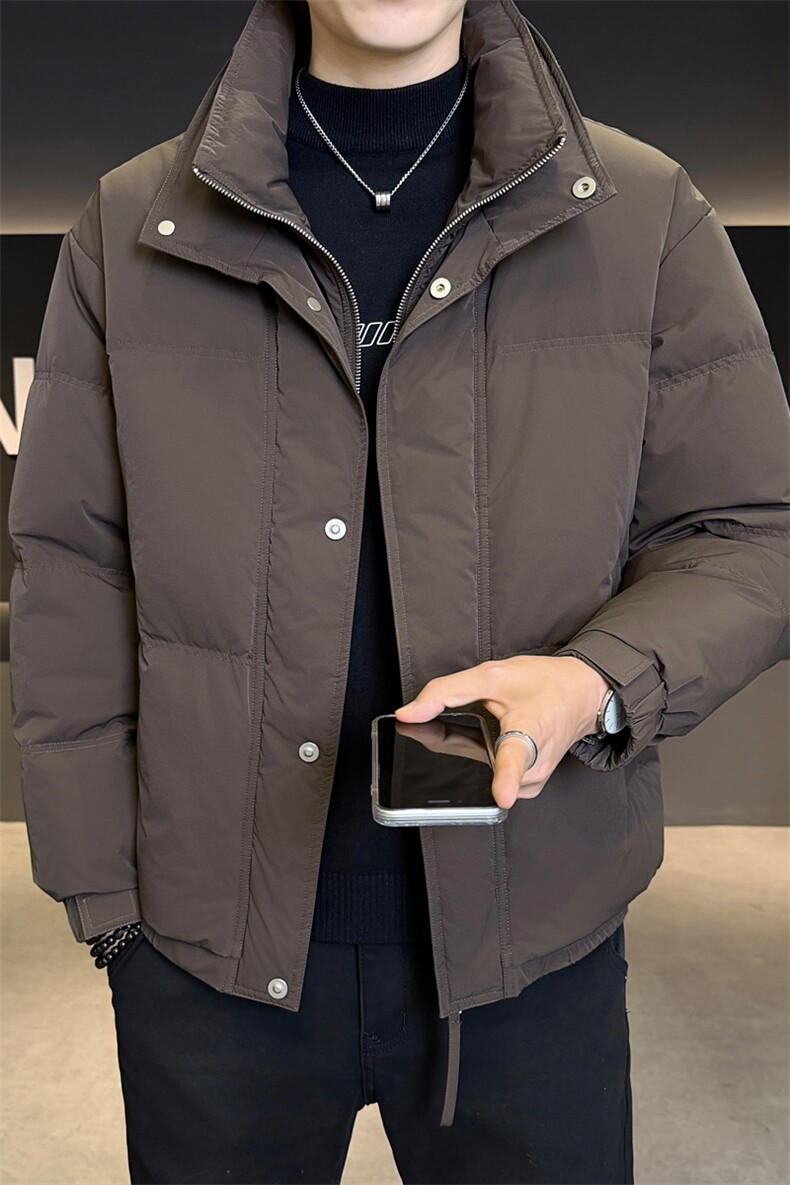 新标90纯色无帽立领羽绒服休闲百搭上衣外套男A329-YR2552-P270,男装羽绒服,电商A329
