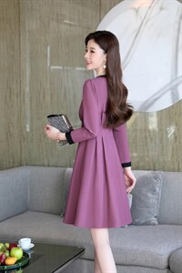 现货，春季新款，韩版蝴蝶结连衣裙图片