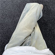 高弹小直筒牛仔裤美式vibe风裤子ins高街潮痞帅D325KZ87P50，男装牛仔裤，电商D325