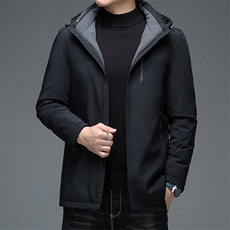 中年男脱卸帽羽绒服中长款冬季商务休闲外套新款SFT98098-P290，男装羽绒服，电商B212（原钱塘6029）