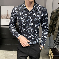 312A-5-135-P55店主英伦韩版潮流衬衫休闲修身上衣，男装衬衫，星座312A-5