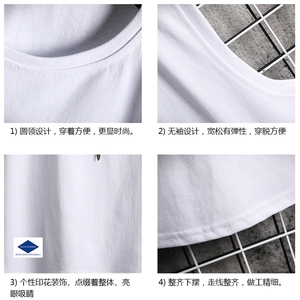 BX25061-P20 港风运动汗背心男大码汗衫男无袖T恤男 网格挂拍图片