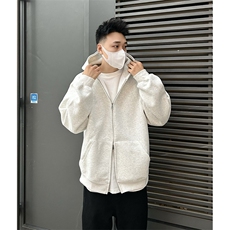 抖音得物高品质二开350克秋冬双头双拉链卫衣开衫外套W74，男装卫衣，电商A486