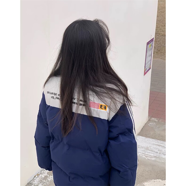 F1028-P128学院风拼接立领棉服女冬季新款设计感面包服棉衣外套,女装短外套,星座617A-2