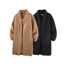 8XL-M90白鸭绒！特大码羽绒服日系绒面长款棉衣男YRFC03P268，男装羽绒服，电商D206-1