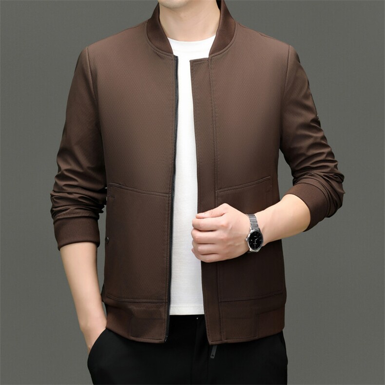 2025年大货主推男士中老年棒球领休闲夹克外套中年宽松休闲茄克衫，男装夹克，钱塘723