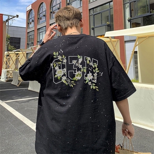 可48小时发货支持抖音得物来样二开 美式满天星亮片短袖T恤MTX634图片
