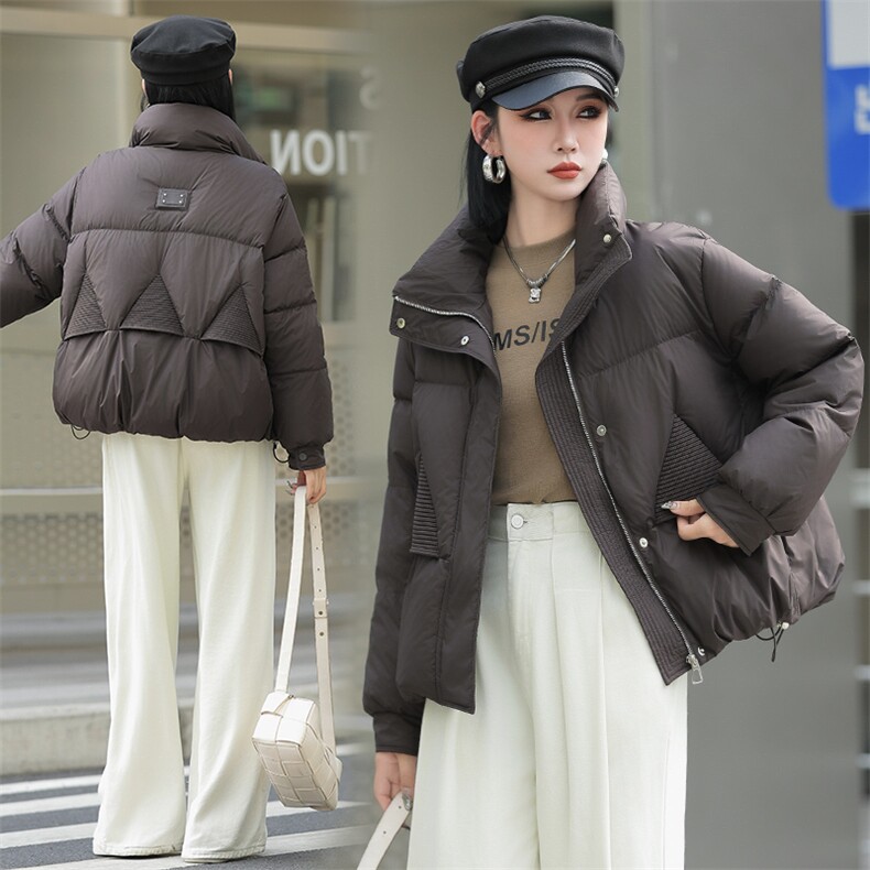 现货新款冬装2024年韩版纯色休闲新90绒白鸭绒羽绒服图片
