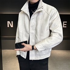 加绒皮衣外套男厚绒可过冬延续年底皮夹克C317-J6671-P155，男装夹克，电商C317